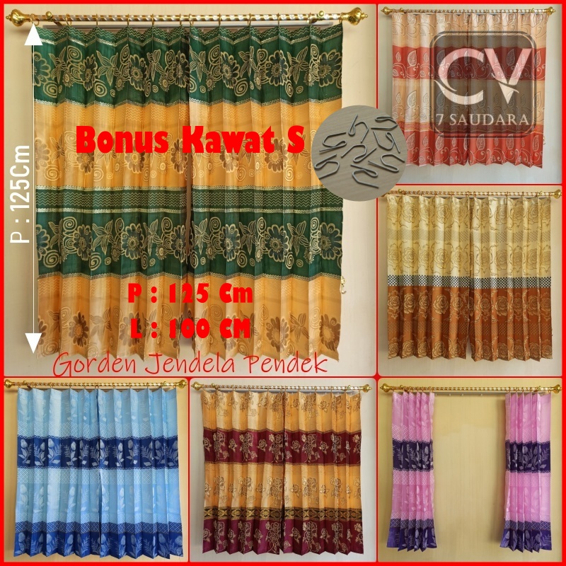 CUCI GUDANG Gorden Jendela Kamar Pendek Hordeng Minimalis Ruang Tamu Jodha Korden Prada Gordeng Mura