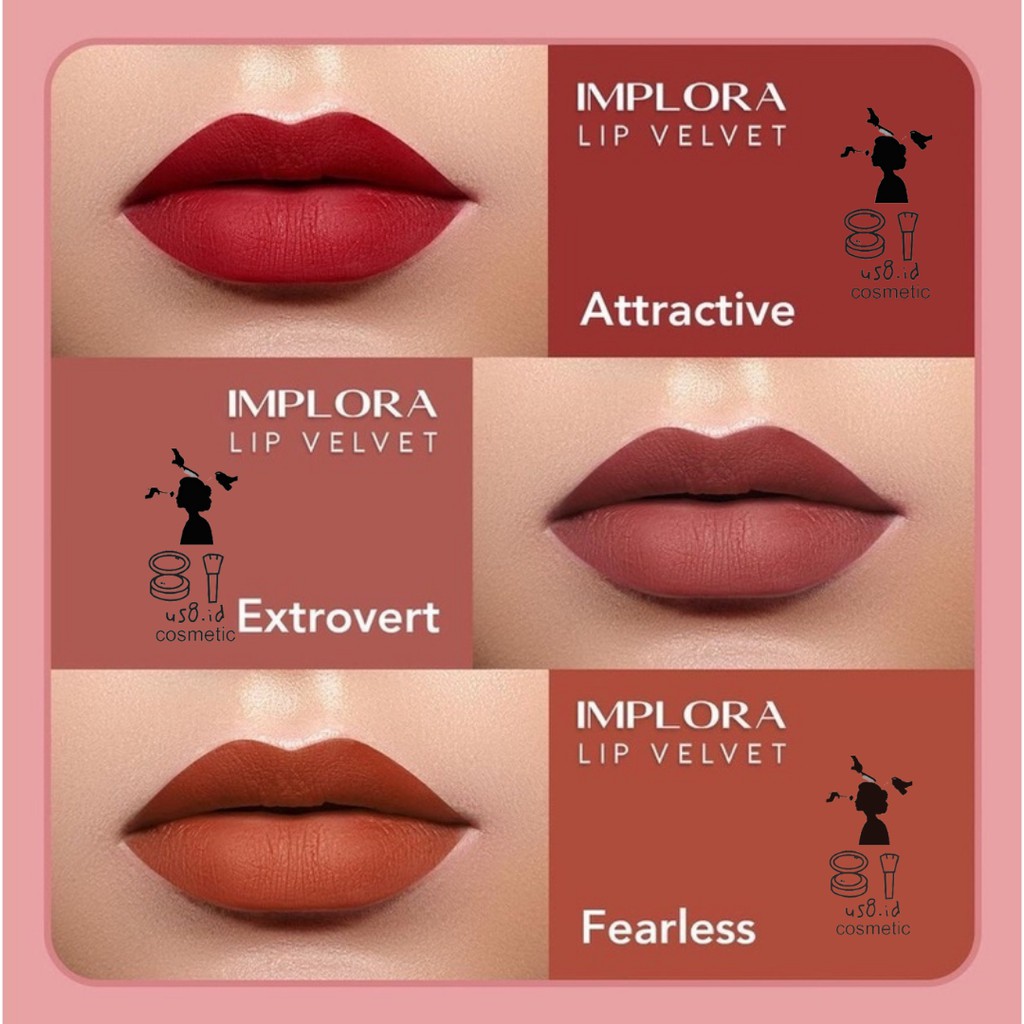 IMPLORA Lip Velvet 4,6 gram | Lip Cream | Lipstik | Lipvelvet | BPOM HALAL kosmetik bibir