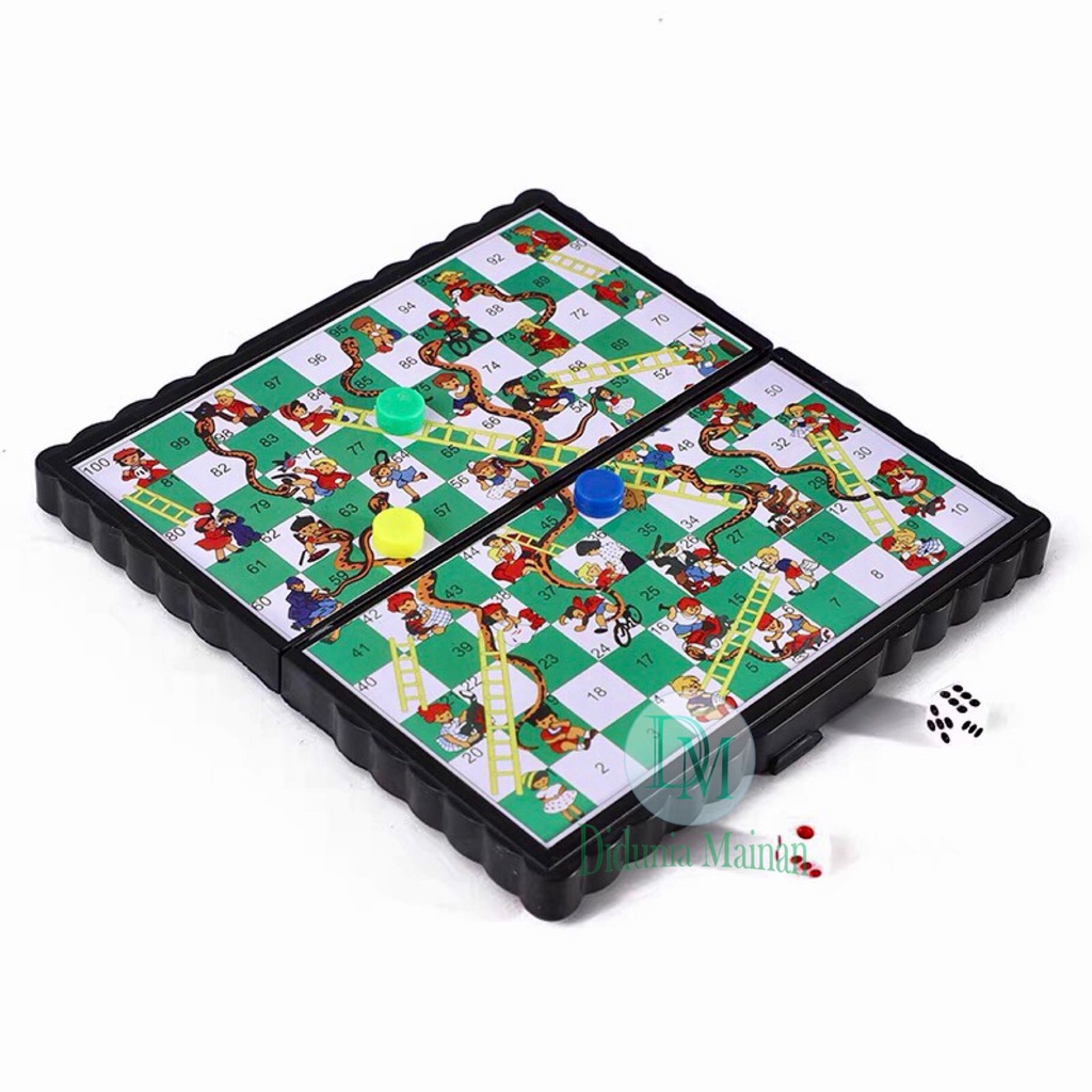 mainan edukatif anak ular tangga magnet board game set magnetic snake and ladder