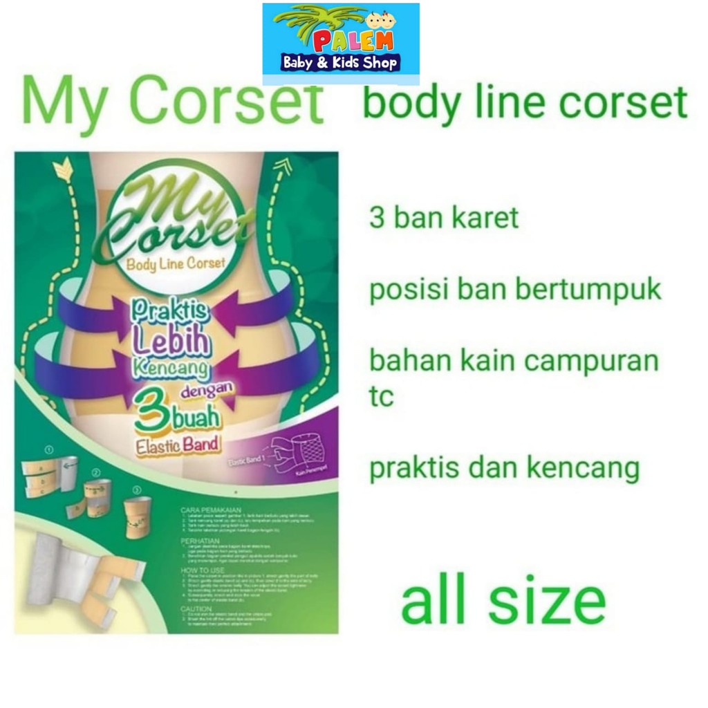 MAMA SLIM BODY LINE MY CORSET HIJAU /GURITA IBU SETELAH MELAHIRKAN