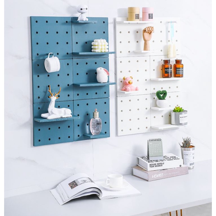 Rak Dinding Lubang Multifungsi Storage Organiser Gantungan Kunci Rak Decor Rumah DIY Flexible Rak Plastik