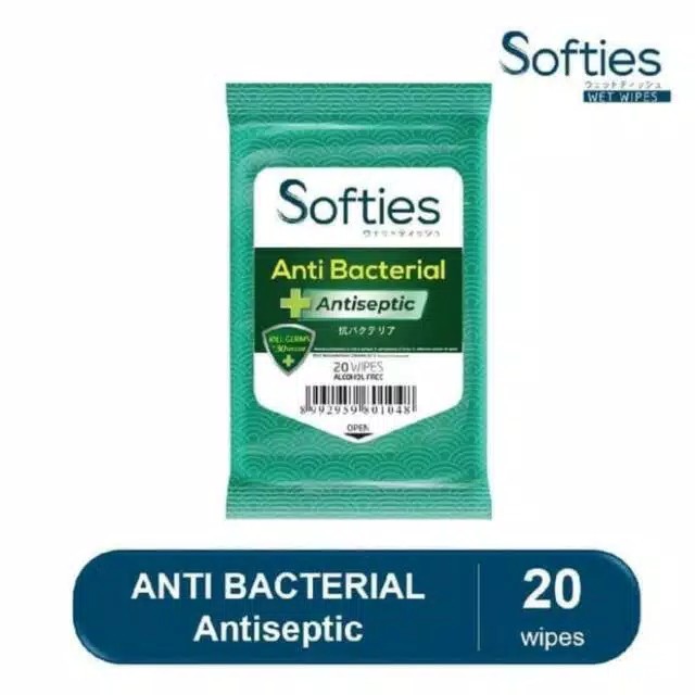Softies Anti Bacterial - Tissue basah Pembersih Anti Bakteri 20 Wipes