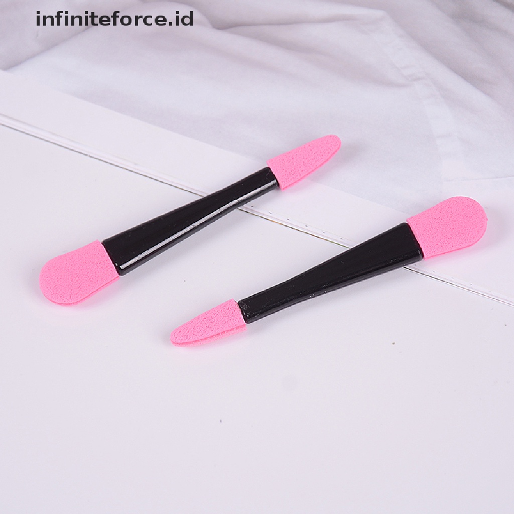 Infiniteforce.id 10pcs / Set Brush Spons Aplikator Eyeshadow Sekali Pakai Untuk Makeup / Kosmetik Wanita