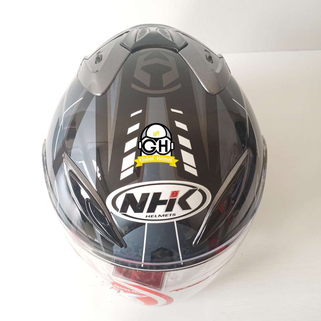 HELM NHK R6 PATROL BLACK SILVER NHK R-6 MOTIF PATROL BLACK SILVER