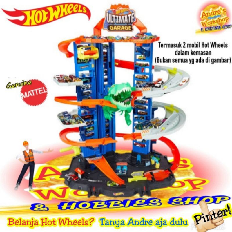 Hotwheels track Ultimate Garage ROBO TREX ori Mattel Hot Wheels track garasi besar