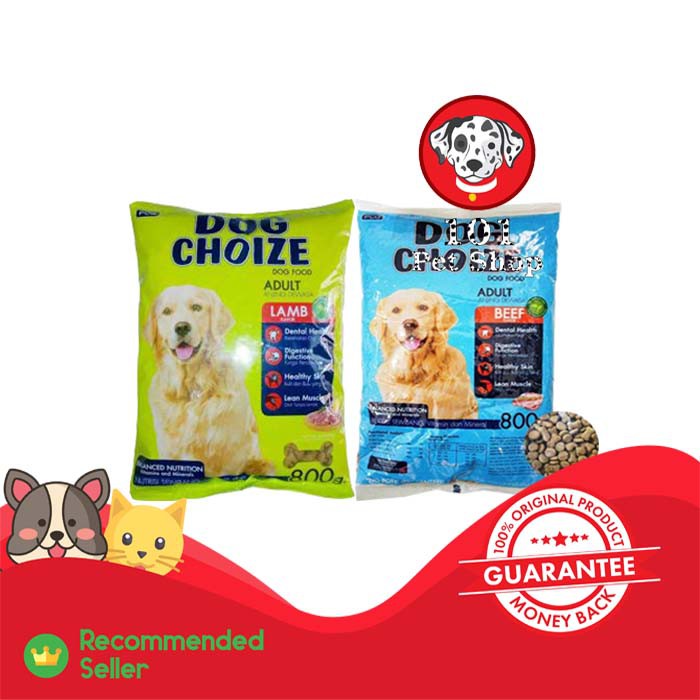 MAKANAN ANJING DOG CHOIZE BEEF &amp; LAMB 800GR SETARA BOLT DOG