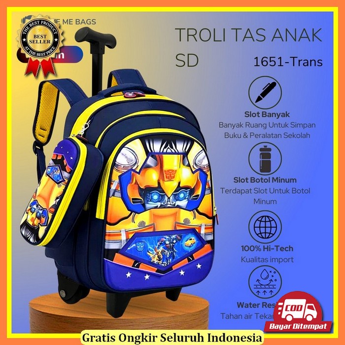 Tas Ransel Troli/Trolley Smiggle Uk Tk + Sd Kwalitas Premium Tas Dorong Anak Tas Ransel Troli Anak L