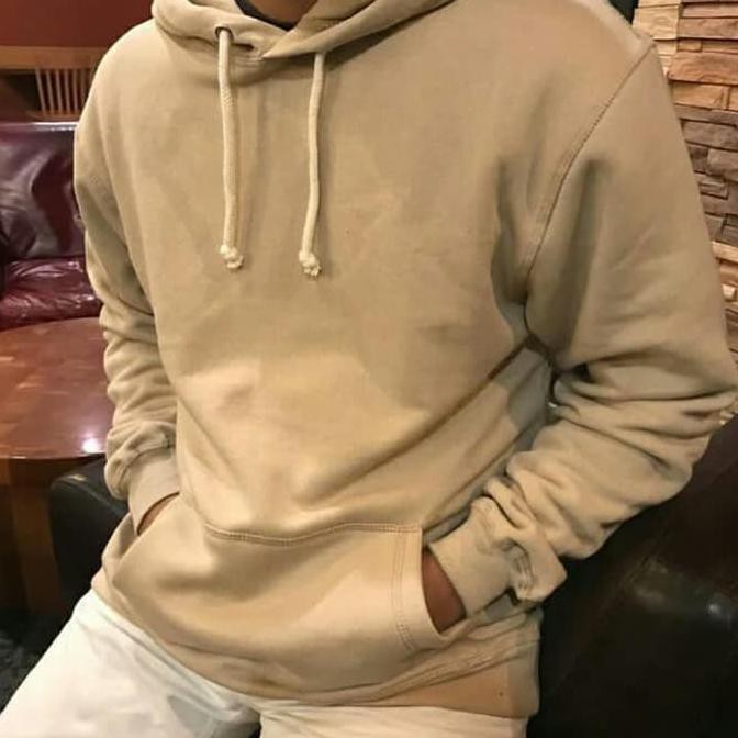 Hoodie Polos Warna Coklat Susu - Rahman Gambar
