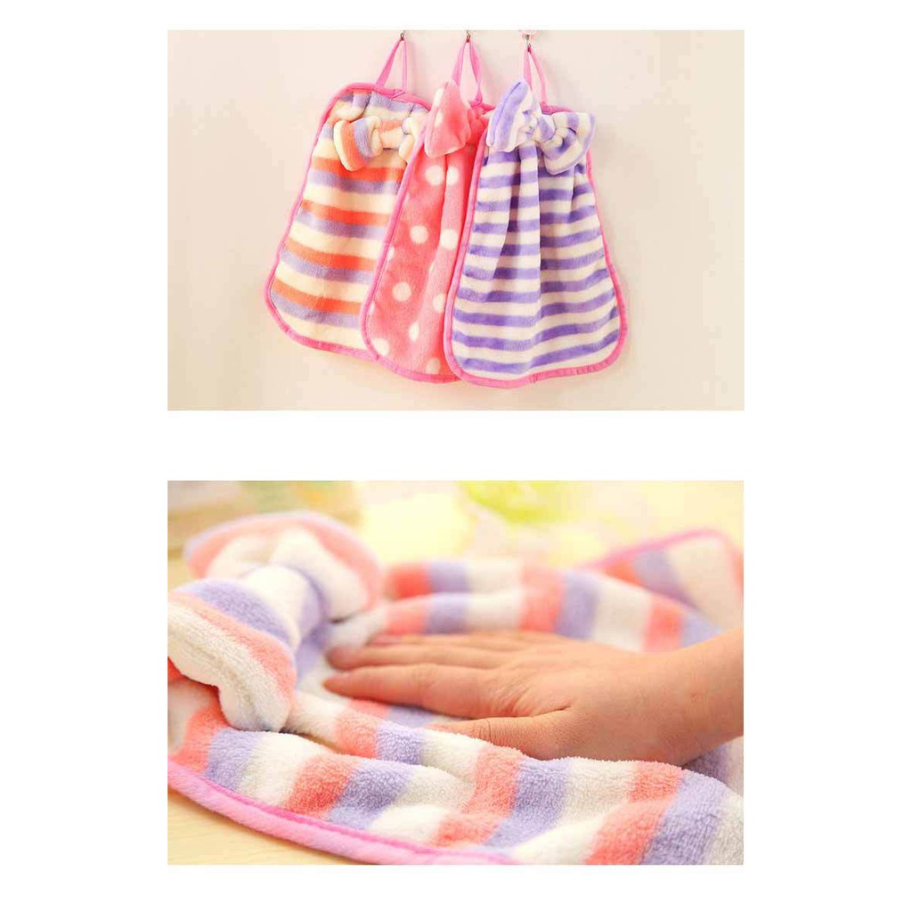 AGG-40 Lap Tangan Handuk Hand Towel Microfiber / Micropiber Wastafel Pita Dapur Polkadot