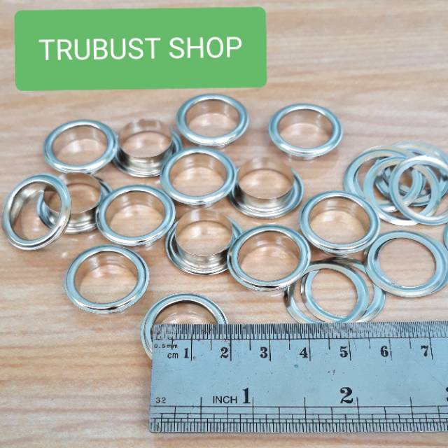 Mata ayam eyelet v28 nikel ukuran lubang 15mm jual /pack isi 100pc