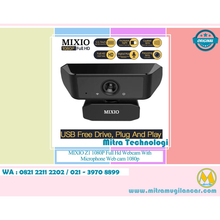 MIXIO Z1 1080P Full Hd Webcam With Microphone Web cam 1080P ORIGINAL