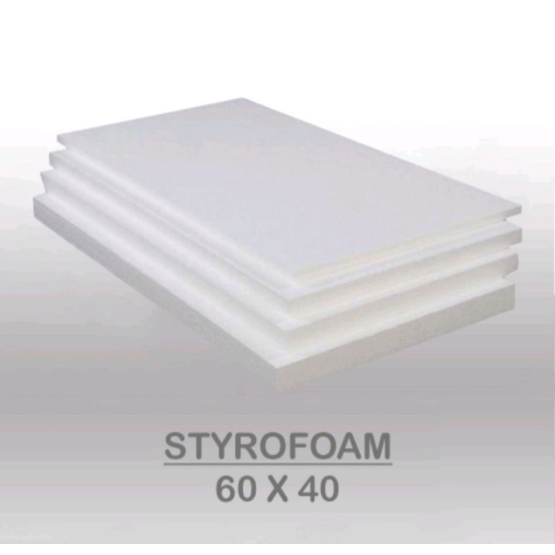 Lembaran Styrofoam 60×40cm Tebal 2cm LOW | Lembaran Gabus kotak