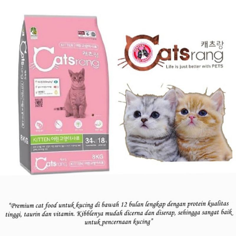 Gojeg Catfood Catsrang Kitten 8kg / Makanan Kucing Catsrang kitten 8 kg Freshpack / Dry food