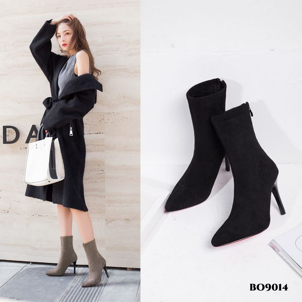 WYN SEPATU HEELS BOOTS KOREA BERKUALITAS BO9014