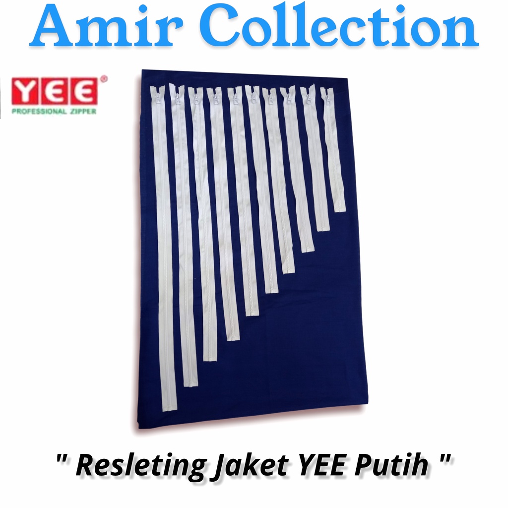 [ LUSIN ] Resleting Jaket YEE Putih