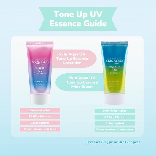 Skin Aqua Tone Up UV Essence SPF 50+ PA++ (40g)(Lavender/Mint Green) Sunscreen Glowing