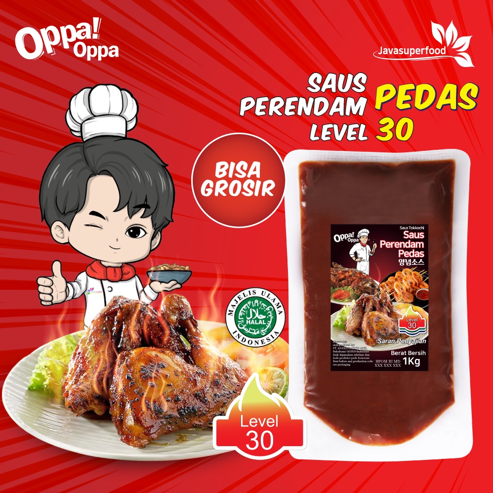 Saus Perendam Pedas Tokkochi Saus Buldak Pedas 1Kg Level 30 Oppa-Oppa