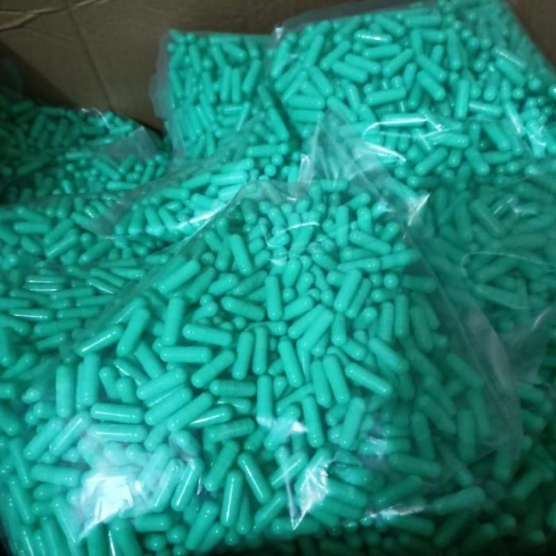 Cangkang Kapsul 0 Hijau toska isi 1000 pcs