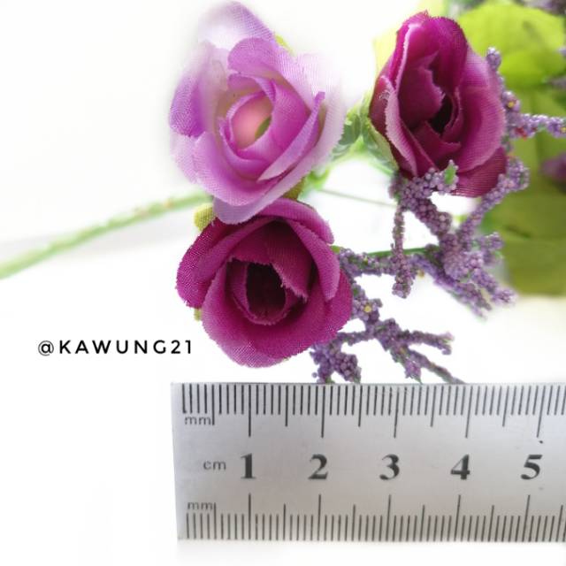 Bunga Mawar Kecil Artifisial Tanaman Hias Plastik Rose Flower AF10