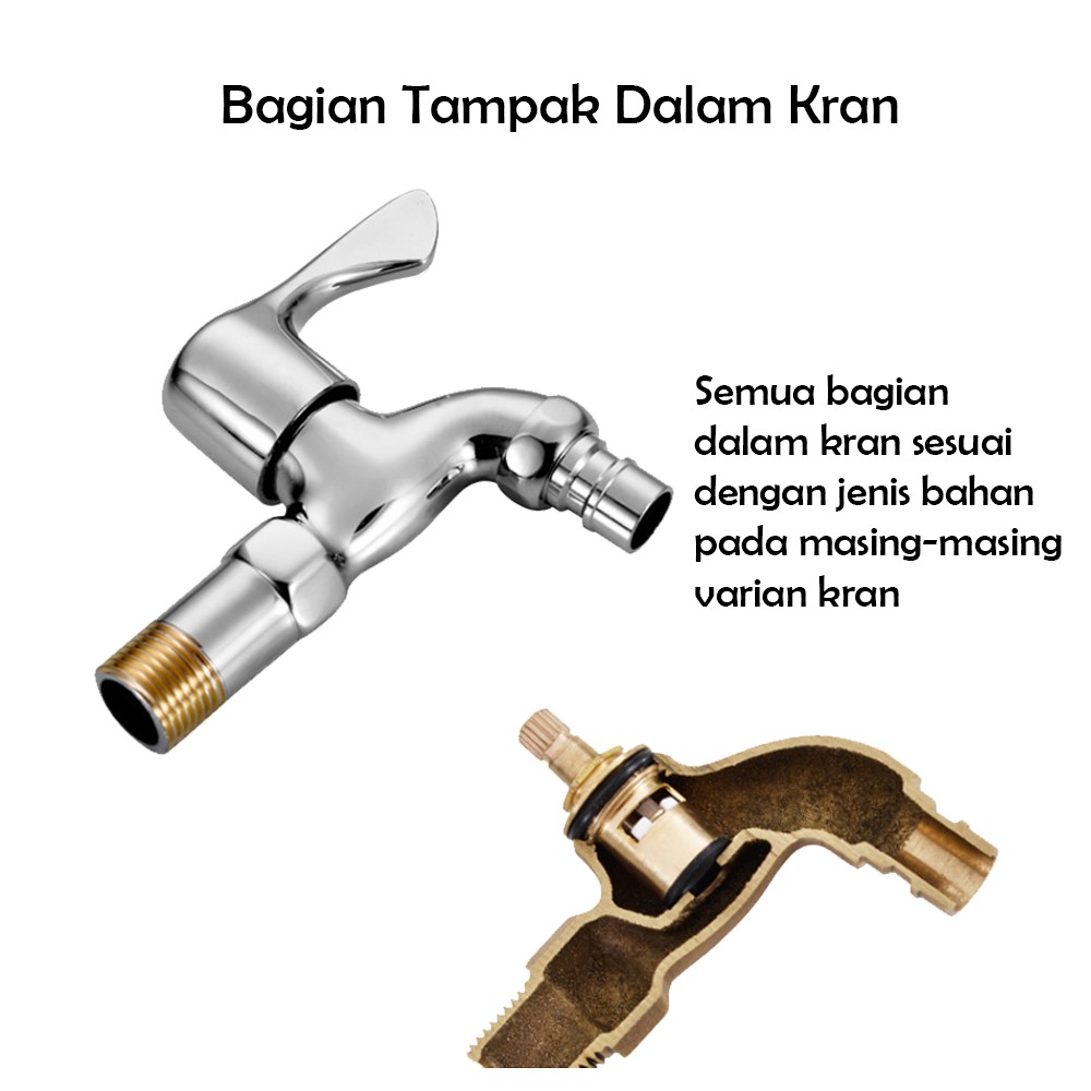 KERAN KRAN AIR TEMBOK TAMAN CABANG SHOWER WASTAFEL MESIN CUCI BESI STAINLESS STEEL 304 ENGKOL MURAH