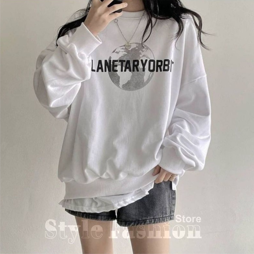 FenishaStore Sweater Korea Wanita PLANETARYORBIT M-L-XL-XXL/ Sweater Crewnwck Wanita Terbaru / Sweater Hoodie Wanita Trendy /Jaket Wanita Modern - Bisa Bayar Ditempat COD