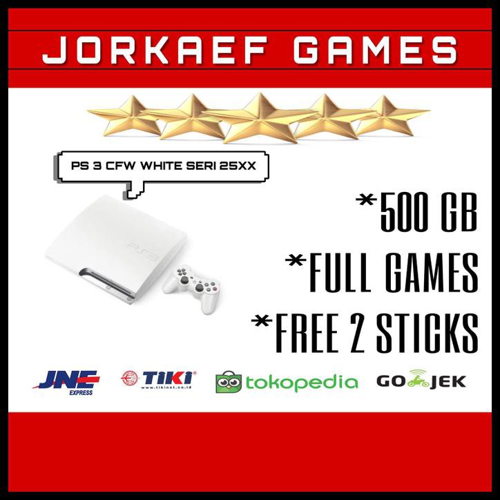 PS3 / PS 3 SLIM PUTIH CFW 500GB SERI 25XXX JAPAN - 120GB GRATIS ONGKIR