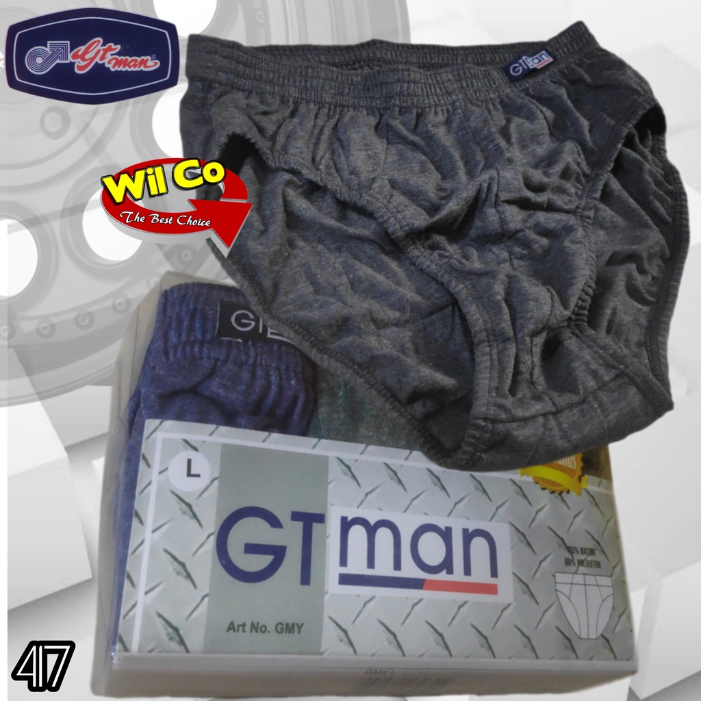 K417 - [Harga Per 1 Potong] CELANA DALAM PRIA BRIEFT [SEGITIGA] GT MAN GMX SIZE S - XL