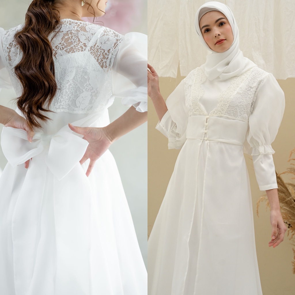 Clea Ribbon Robe - FAE Collection- Kimono Pengantin Bride Robe Organza Pita Wedding Robe