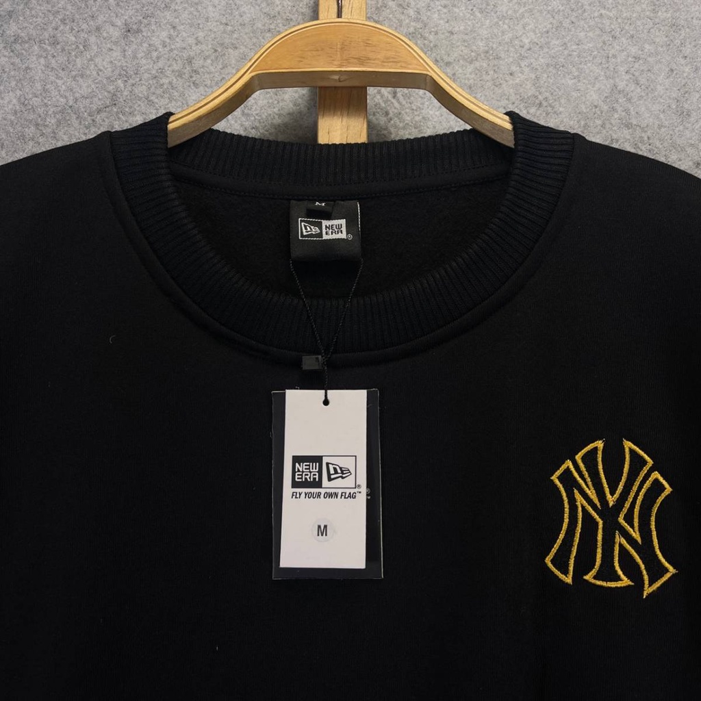 HOODIE SWEATER CREWNECK MLB NY NEW YORK BORDIR KUNING MONOGRAM MIRROR FULLTAG