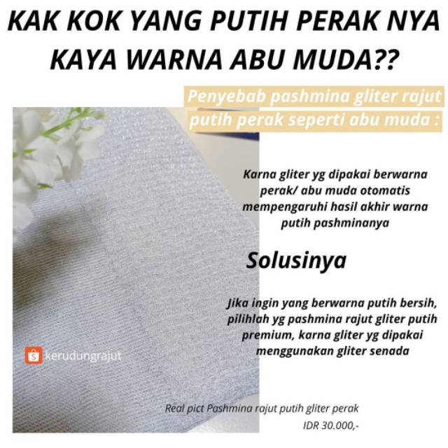 Pashmina rajut gliter perak || pashmina rajut pengantin-1