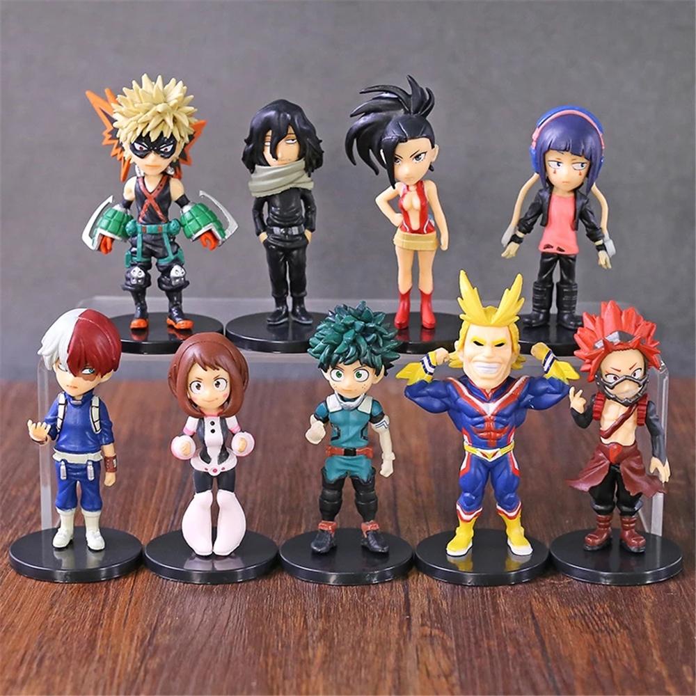 [Elegan] Mainan Angka Bahan PVC 9Pcs /Set My Hero Academia Action Figure Figure Age of Heroes Model Anime