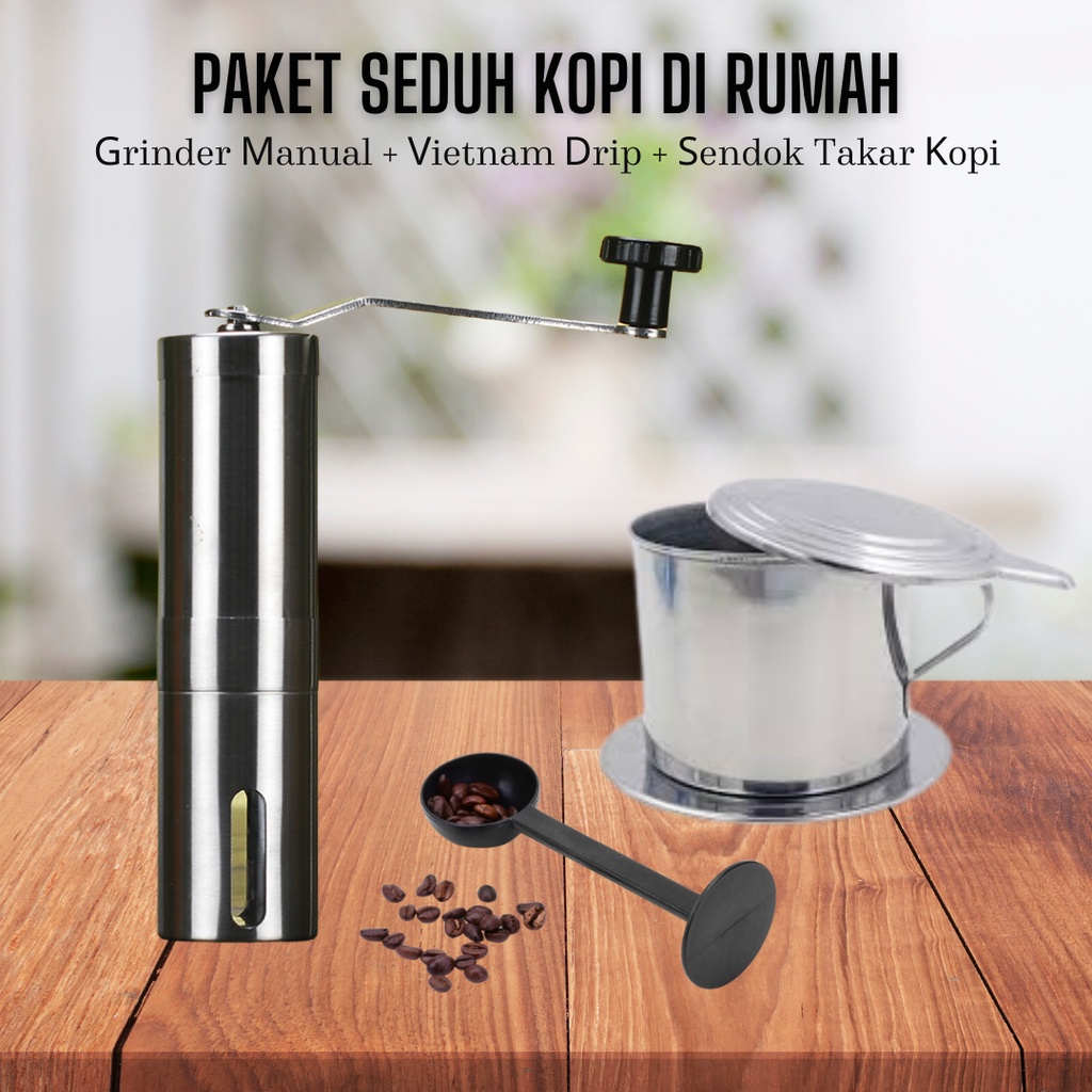 Jual Paket Peralatan Kopi Manual Brew Paket Grinder Vietnam Drip Paket Alat Kopi