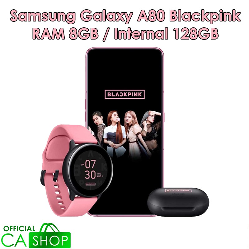 Samsung Galaxy A80 Blackpink Free Buds & Watch Active - 8GB 128GB (A805 8/128) - Baru Resmi