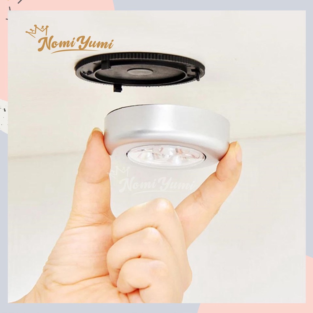 NomiYumi - Lampu Sorot LED Tenaga Baterai Lampu Tempel Dinding Cahaya Belajar Kamar Mobil Lemari