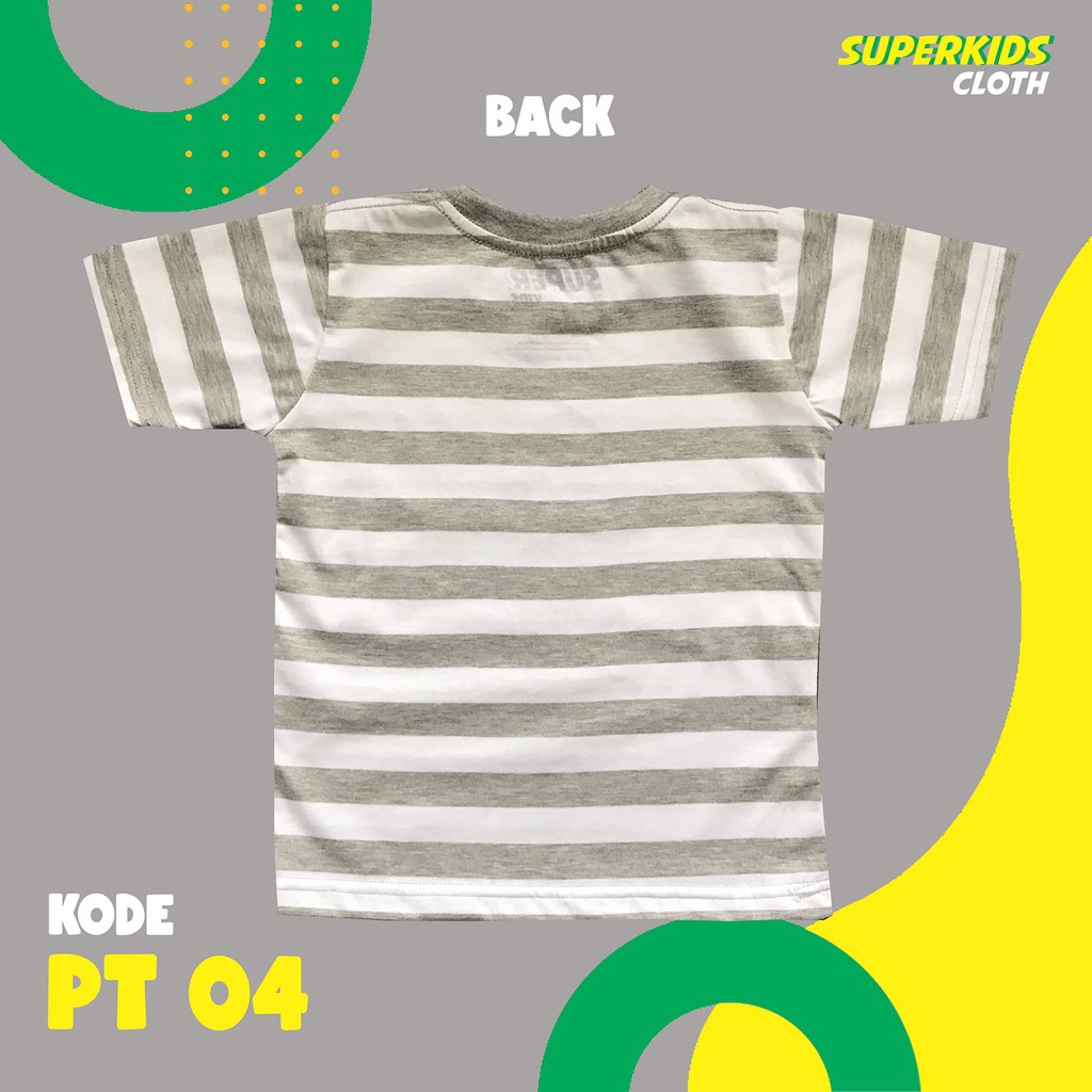 KAOS ANAK STRIPE SALUR ABU MISTY TERMURAH ECER GROSIR SUPERKIDS CLOTH 1 - 8 TAHUN