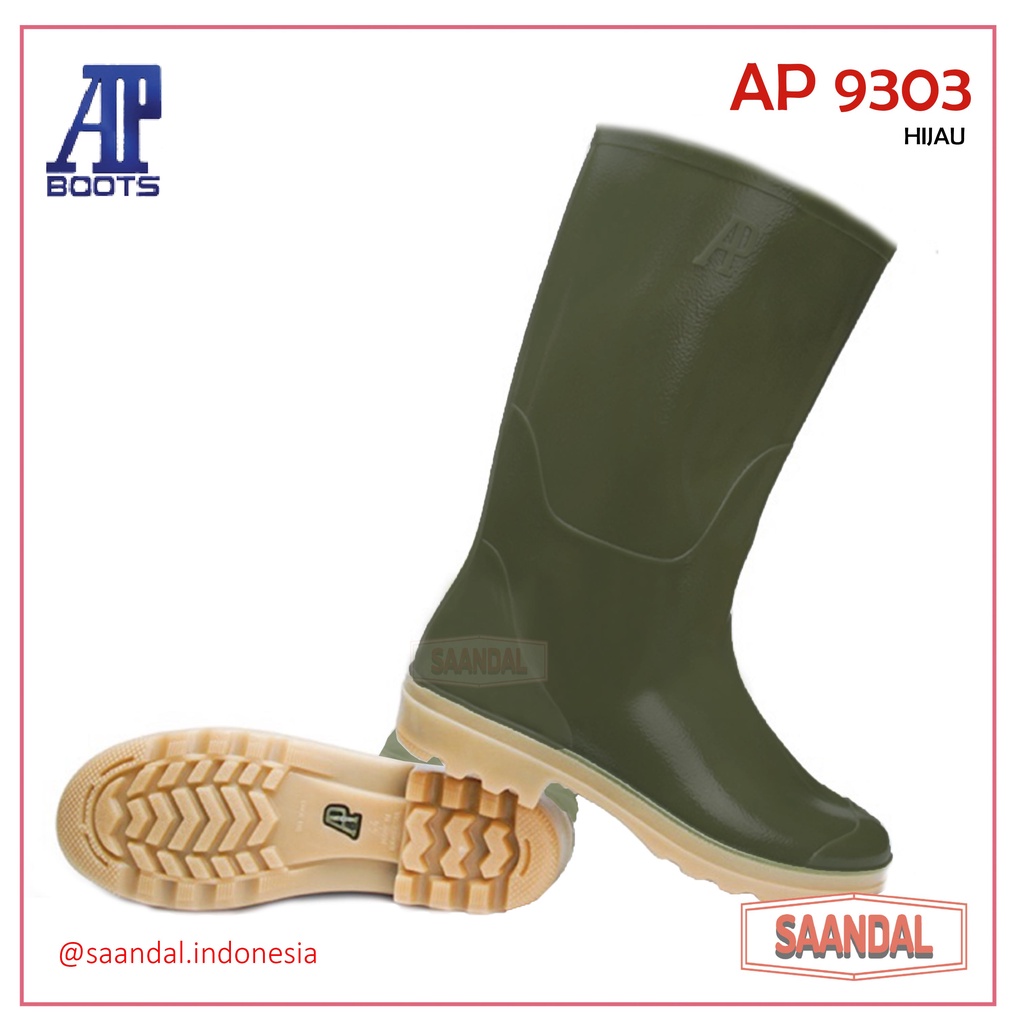 Sepatu Boot Tinggi AP Boots Hijau AP 9303 sepatu Perternakan Pertanian Pertukangan