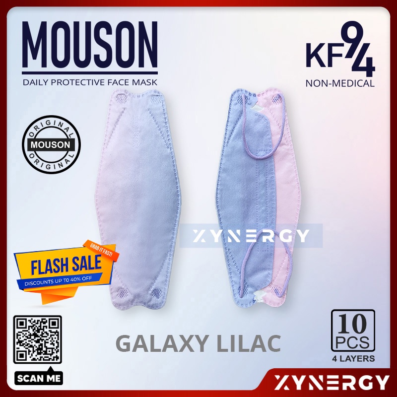 Masker Mouson KF94 Motif Galaxy Lilac 4 ply isi 10 Masker Non Medis Sekali Pakai