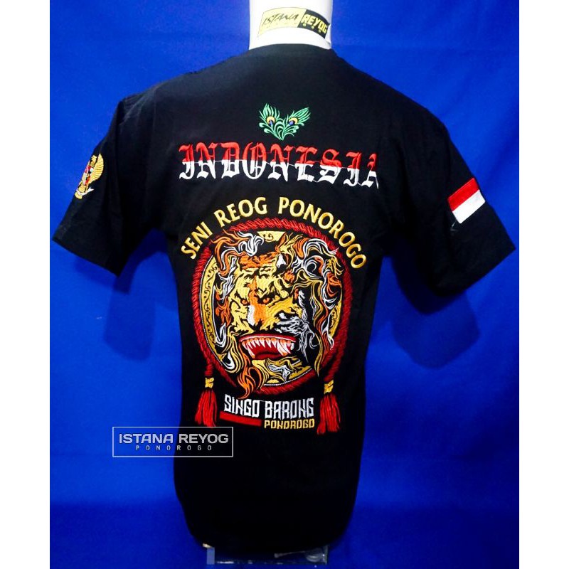 KAOS BORDIR BUDAYA  REOG PONOROGO / KAOS BARONG  / KAOS BORDIR REOG / BAJU REOG / KAOS SINGO BARONG