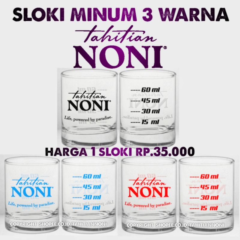 Gelas Sloki Takaran Minum Hitam Merah Biru TNO Tahitian Noni Juice TNM Maxidoid TNB TNE Extra Hinotr