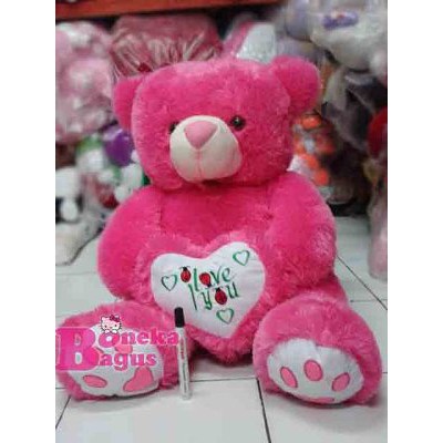 Dijual Boneka Beruang Love Besar Pink Diskon