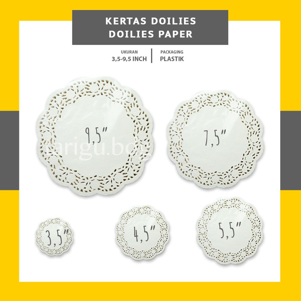 KERTAS DOILIES  50-100PCS - DOYLES PAPER DOILIE KERTAS TOPLES - KERTAS RENDA KERTAS DOLIS ALAS TOPLES