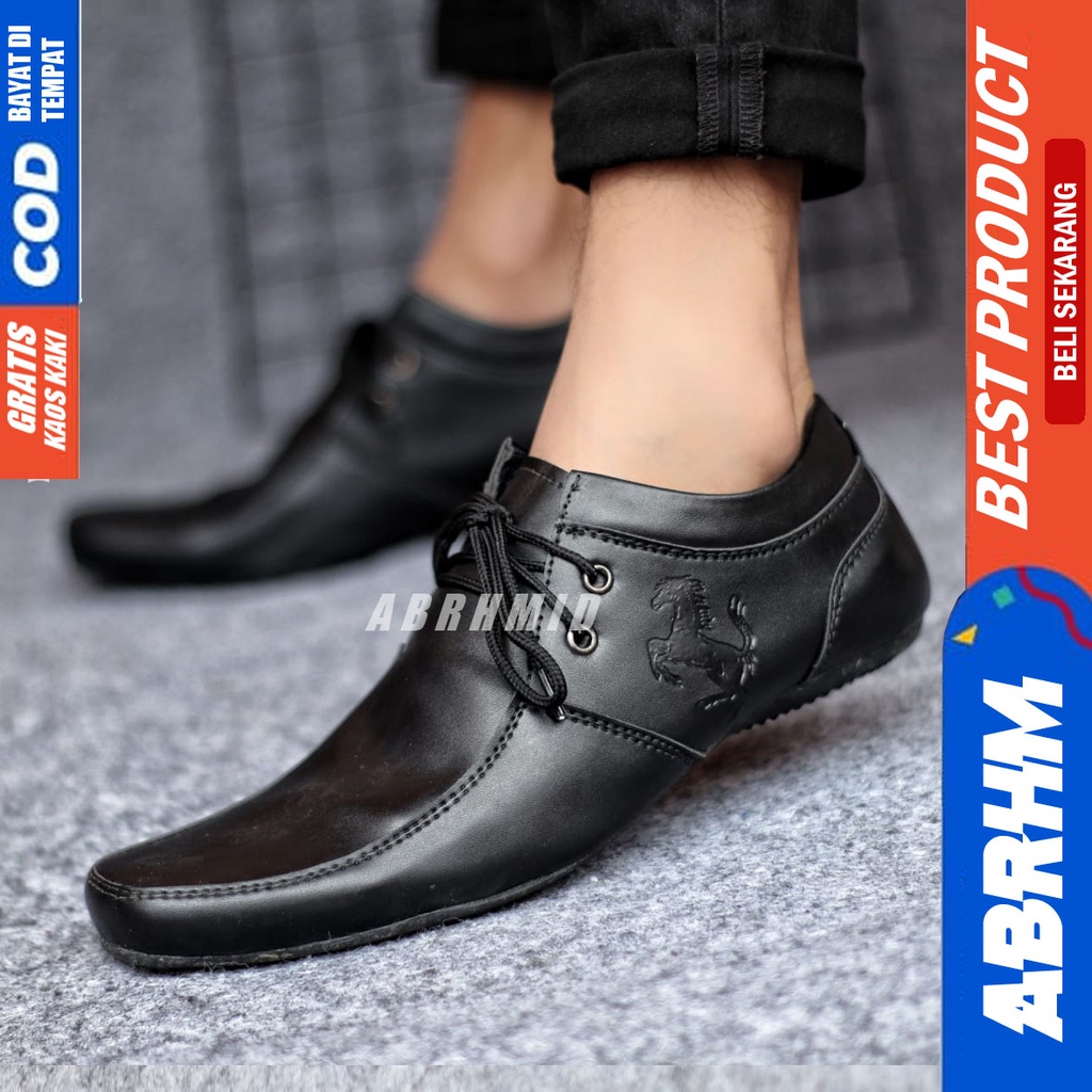 ABRHM x LETO Sepatu Formal Casual Pantofel Pria Kerja Kantor Kuliah Cowok Keren Originall