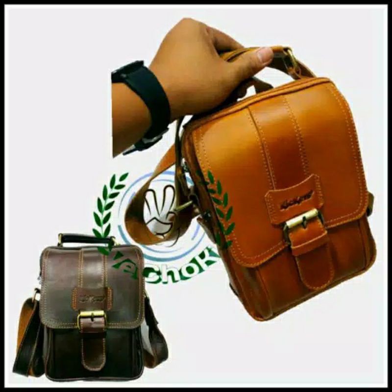 Tas Selempang Kulit Sapi Asli - Selempang Kickers
