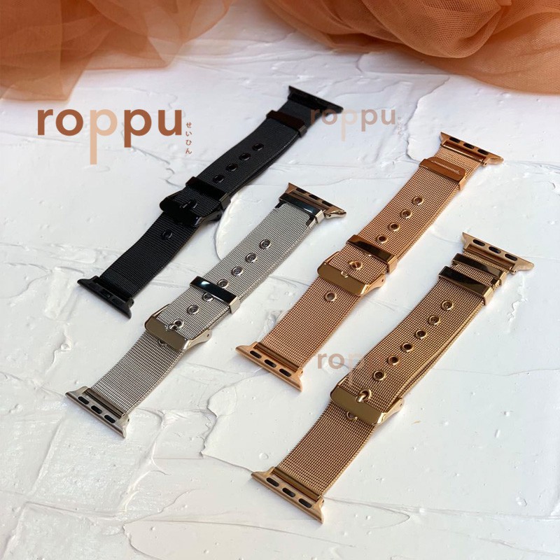 Roppu Stainless Steel Metal WITH BUCKLE Apple Watch Strap series 1/2/3/4 38mm,40mm,41mm42mm,44mm, 45mm