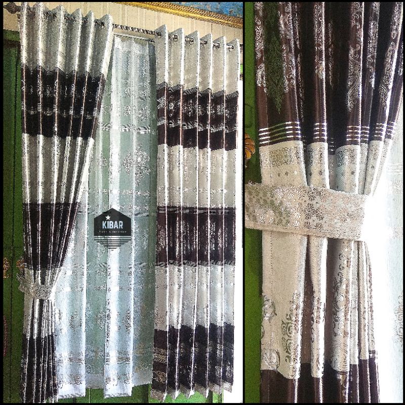 Tirai gorden abu hitam / gorden blackout / gorden jendela pintu