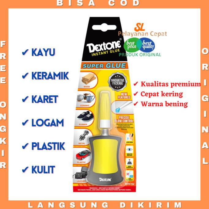 

Dextone Super Glue Premium 4gr Lem Instant Glue Tidak Mudah Menguap CUCI GUDANG