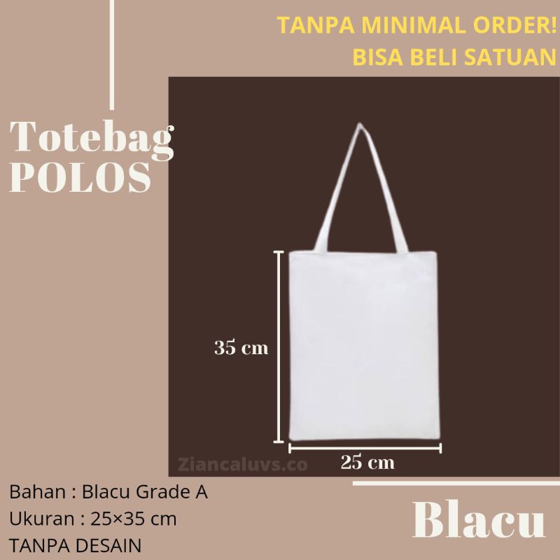 [POLOS] Totebag Blacu Polos 25×35 cm