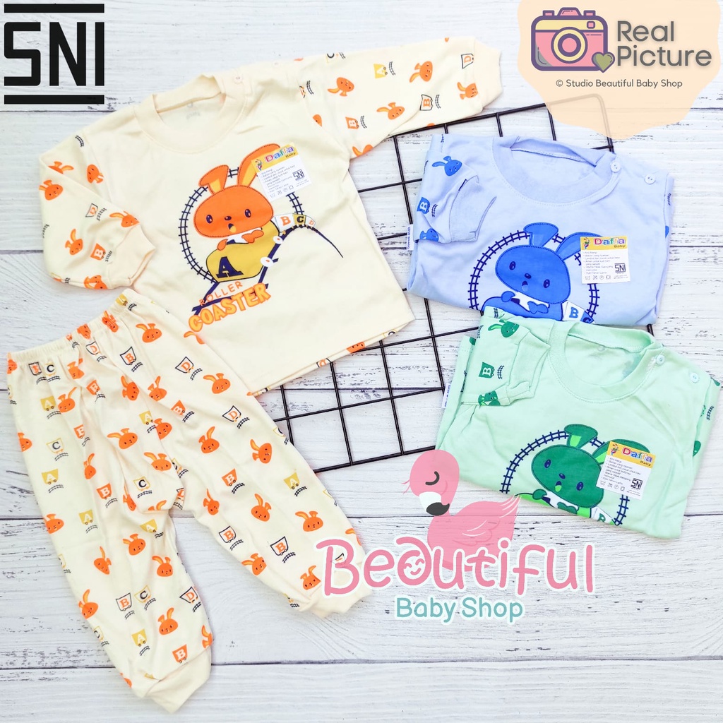 PREMIUM Setelan Bayi Panjang SNI Motif Coaster / Setelan Piyama Bayi Laki-laki / Baju Bayi Panjang Merk Daffa / Baju Tidur Bayi / Baby.ou_