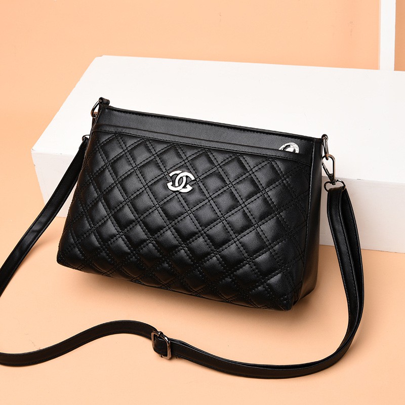 BQ 3253 RISCE TAS SELEMPANG BLACK IMPORT WANITA CEWEK PEREMPUAN JAKARTA BATAM CHANEL CR 7084 LT 1279