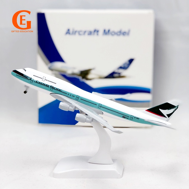 Cathay Pacific Airways B747 Model Pesawat Hong Kong Airliner Boeing B747 Die-cast Bahan Alloy Metal 20CM